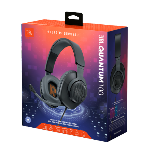 JBL Quantum 100 - Black - Wired over-ear gaming headset with flip-up mic - Detailshot 15